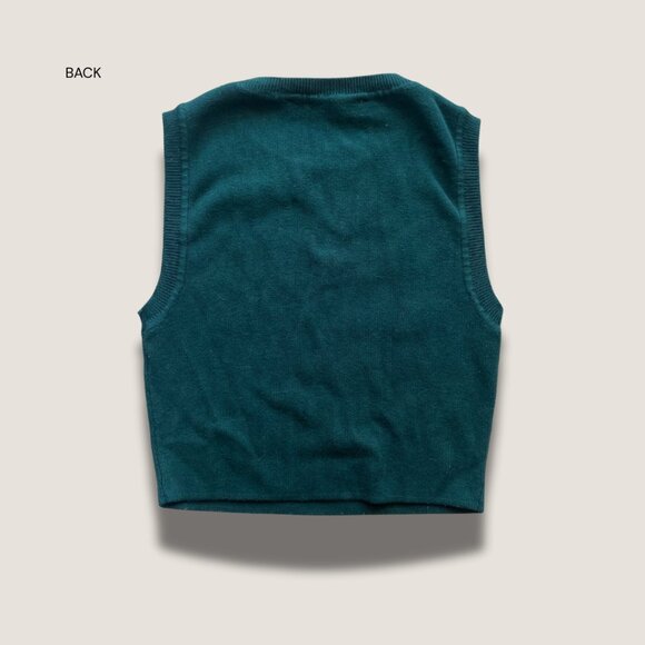 Dark Green Ribbed Crop Top - Picture 4 of 4